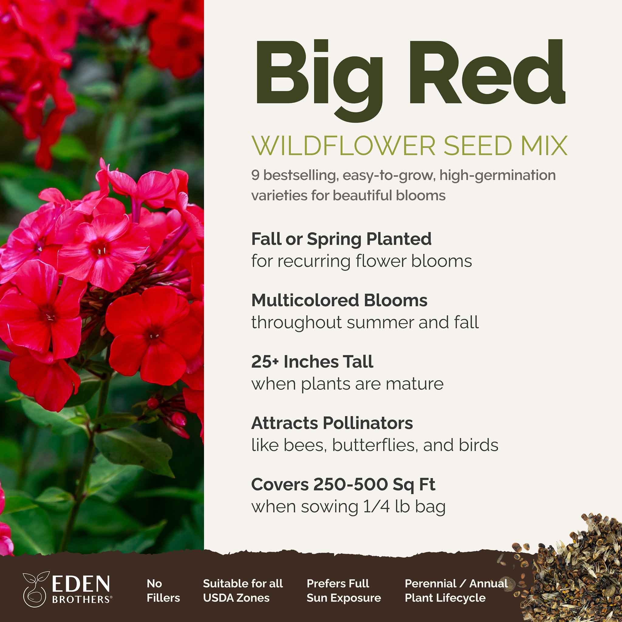 Big Red Mix - Red Flower Seed Mix