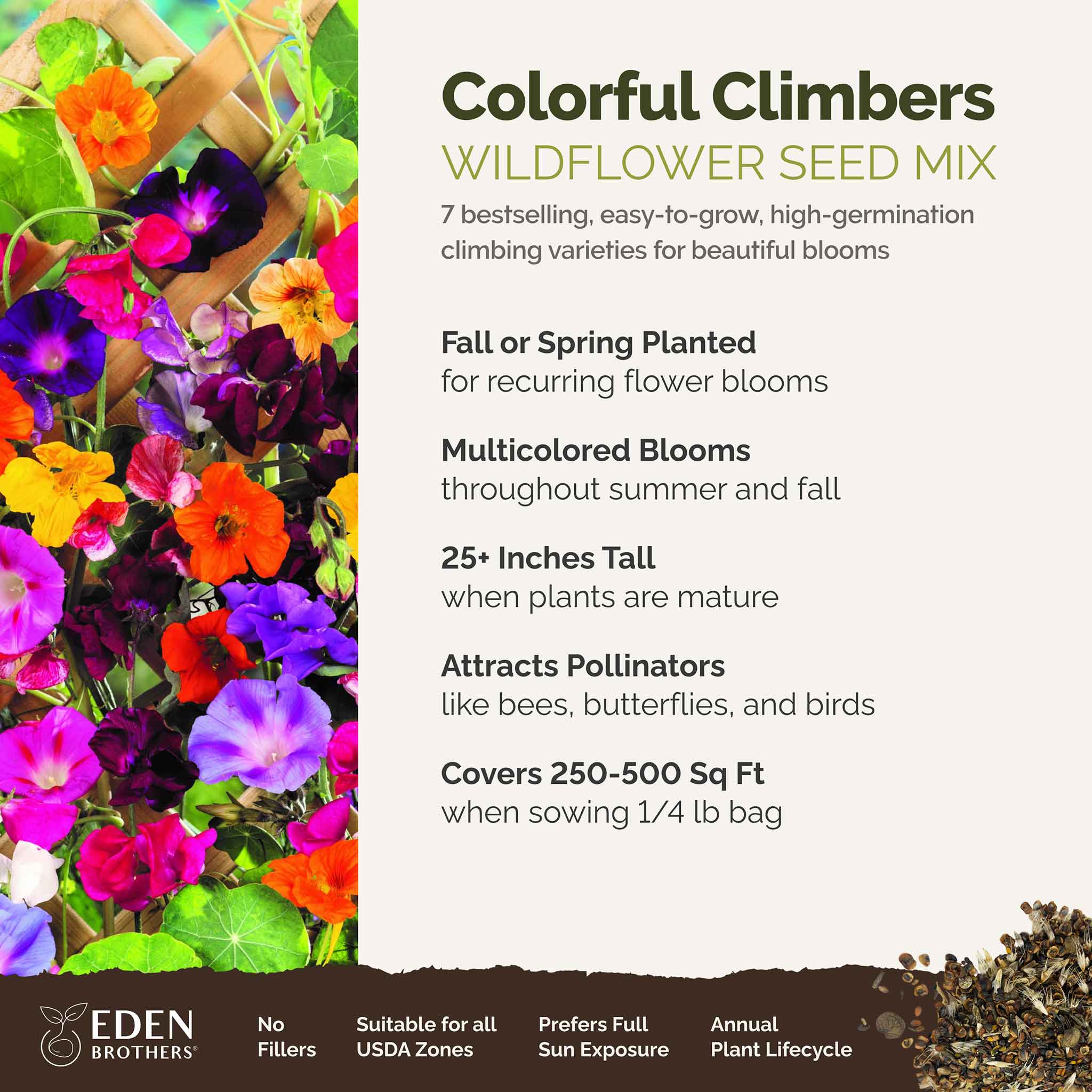 Colorful Climbers Flower Seed Mix