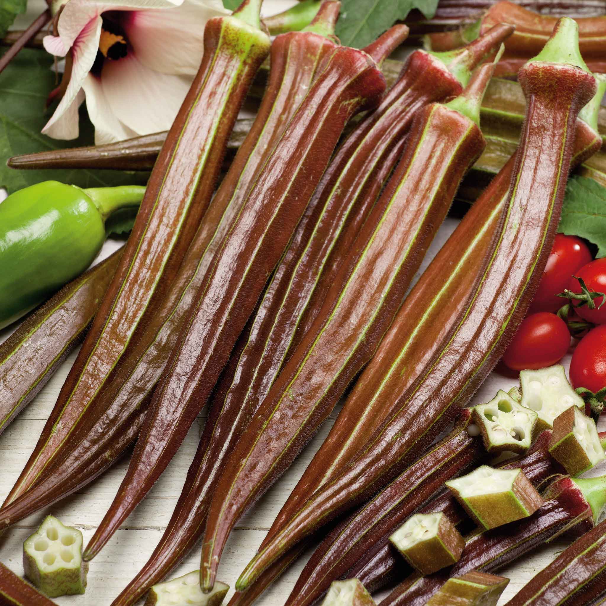 Okra Seeds - Red Burgundy