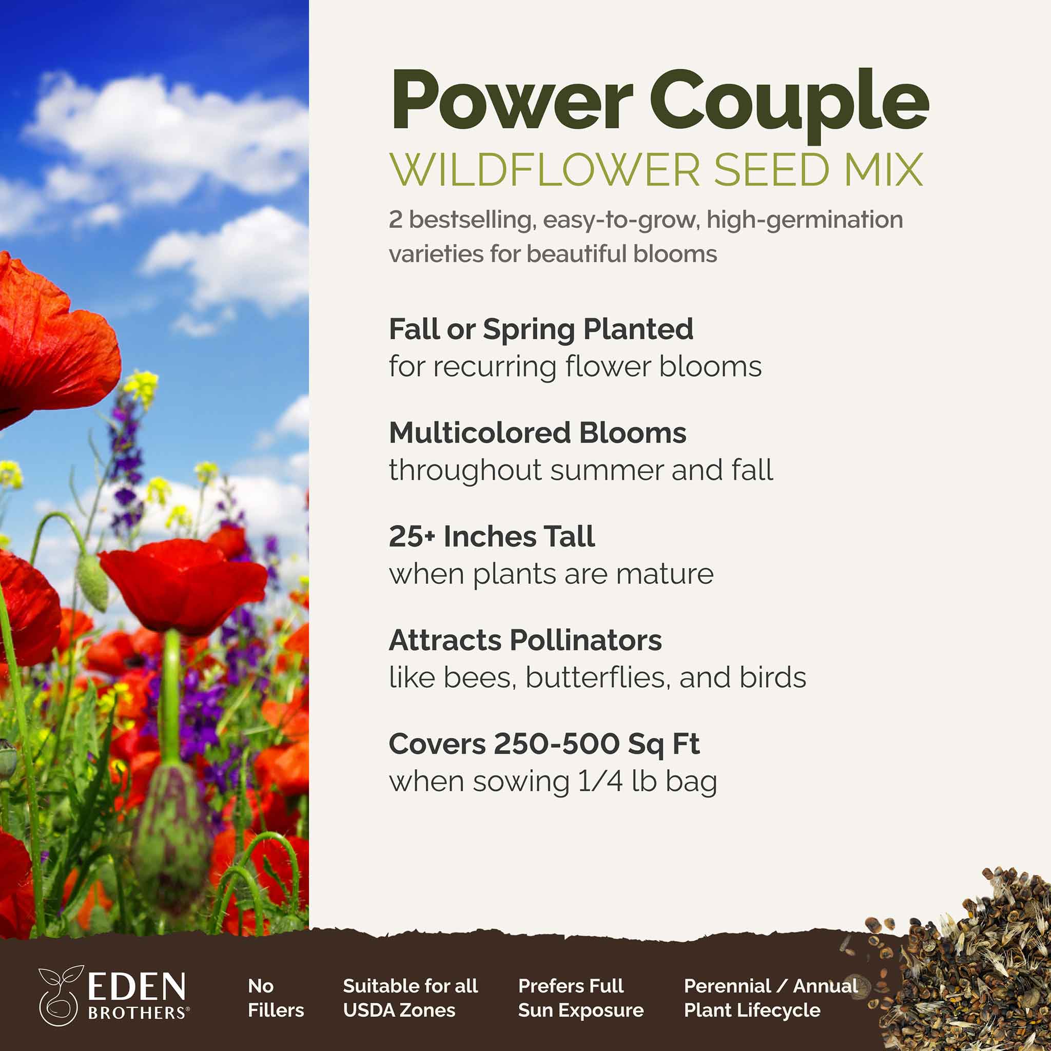 Power Couple - Poppy & Delphinium Flower Seed Mix